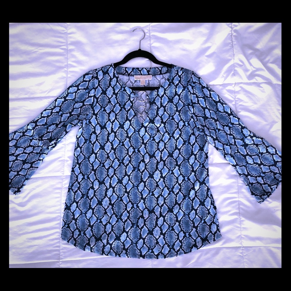 Michael Kors blue snake print top
